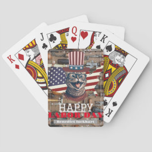 Baraja De Cartas Elegante Día del Trabajador Solidario con bandera