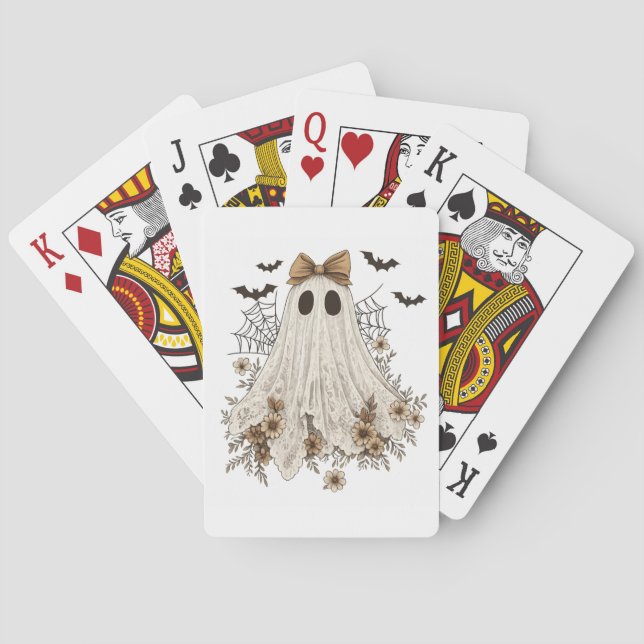 Baraja De Cartas Elegante fantasma de encaje con reverencia | Fanta (Reverso)