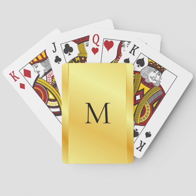 Baraja De Cartas Elegante Faux Gold Metallic Look Blank Template (Reverso)