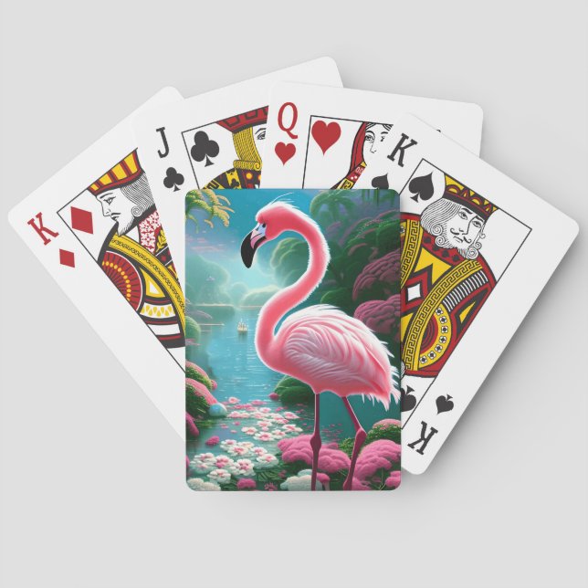 Baraja De Cartas Elegante Flamingo Tropical-70852 (Reverso)
