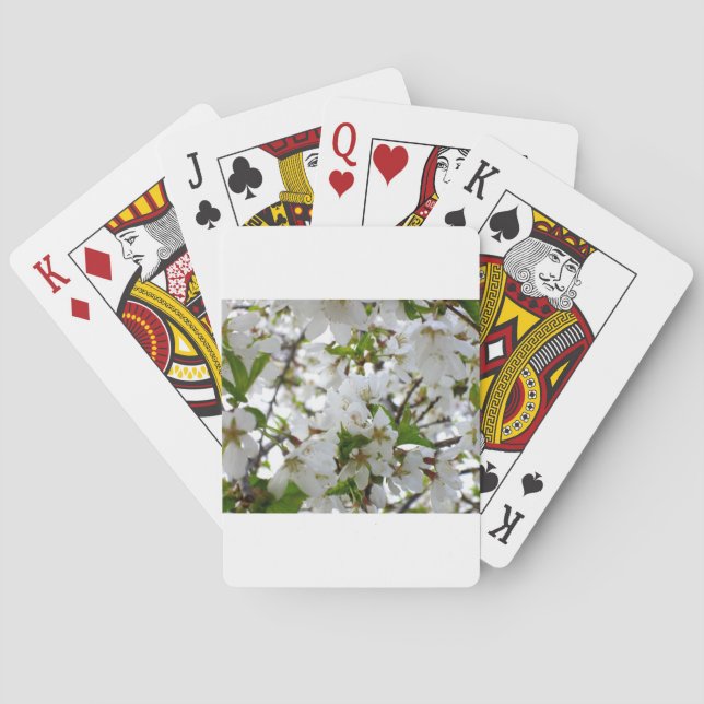 Baraja De Cartas Elegante foto de flor floral blanca (Reverso)