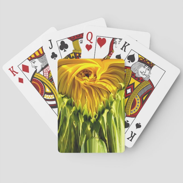 Baraja De Cartas Elegante foto de girasol amarillo (Reverso)