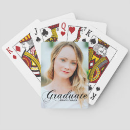 Baraja De Cartas Elegante Graduación Personalizada de Foto Graduada