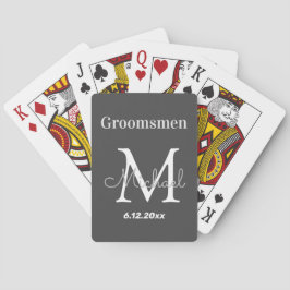 Baraja De Cartas elegante groomsmen personalizado marrón blanco