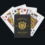 Baraja De Cartas Elegante Groomsmen Regalo Tuxedo Personalizado Mon<br><div class="desc">Celebre su día especial con este exquisito y moderno regalo de Groomsmen de Jugadoras, la combinación perfecta de elegancia clásica y estilo contemporáneo. Estas cartas de juego meticulosamente diseñadas son más que sólo una baraja; son un regalo personalizado y personalizado que agrega un toque de sofisticación a bodas, fiestas de...</div>