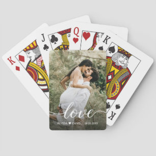 Baraja De Cartas Elegante guión de amor Foto personalizada Boda 