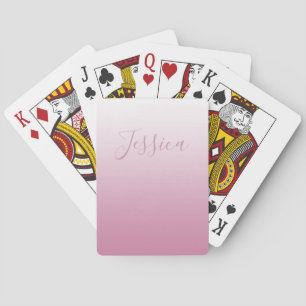Baraja De Cartas Elegante guión y ombre rosa editable (cualquier co