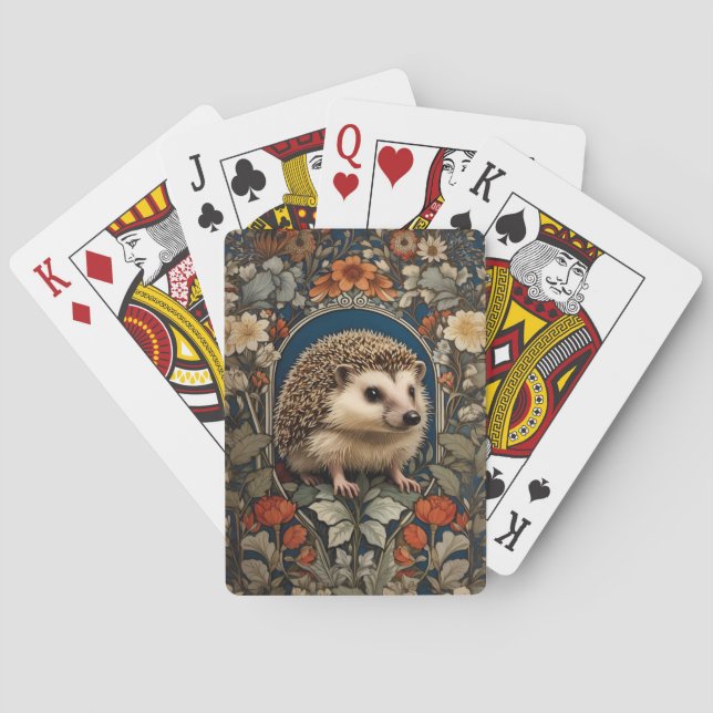 Baraja De Cartas Elegante Hedgehog William Morris inspirado (Reverso)