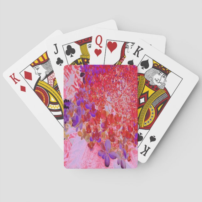 Baraja De Cartas Elegante Hortensia Limelight Púrpura y Naranja (Reverso)