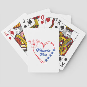 Baraja De Cartas Elegante Ilustracion floral de corazón de Puerto R