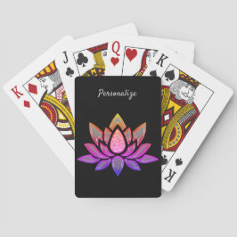 Baraja De Cartas Elegante Lotus Flower Pastel Black Zen Yoga