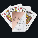 Baraja De Cartas Elegante mármol blanco y rosa de cobre dama de hon<br><div class="desc">Diseño elegante en falso rosa de oro y mármol blanco.</div>