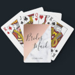 Baraja De Cartas Elegante mármol blanco y rosa de cobre dama de hon<br><div class="desc">Diseño elegante en falso rosa de oro y mármol blanco.</div>