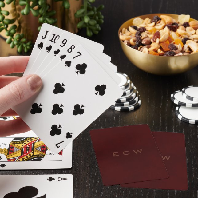 Baraja De Cartas Elegante Marrón Manchado Nombrado (In Situ)