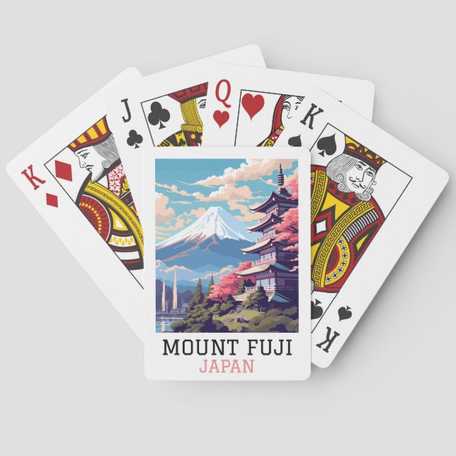Baraja De Cartas Elegante Monte Fuji Japón Viajes de arte (Reverso)