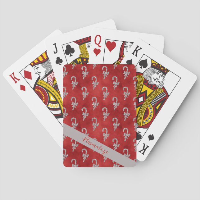 Baraja De Cartas Elegante Navidad de Candy Candy Plateados (Reverso)