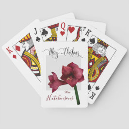 Baraja De Cartas Elegante Navidades rojos oscuros Amaryllis Flor