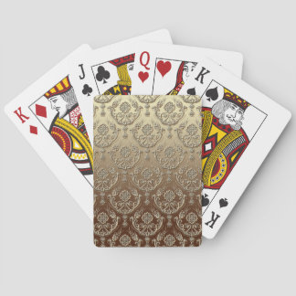 Baraja De Cartas Elegante Ornate Gold Grabado en relieve Damask