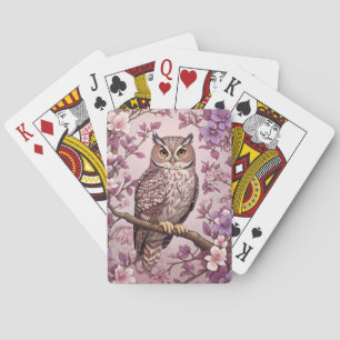 Baraja De Cartas Elegante Oveja Floral Púrpura