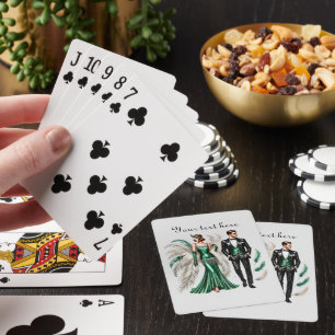 Baraja De Cartas Elegante pareja Art Deco añadir texto