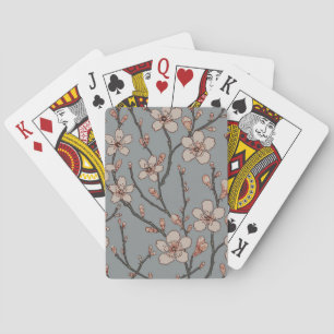 Baraja De Cartas Elegante patrón de cereza de flor rosa dulce