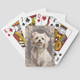 Baraja De Cartas Elegante perro maltés William Morris inspirado