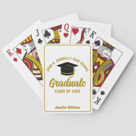 Baraja De Cartas Elegante Personalizado de graduación de oro 2025