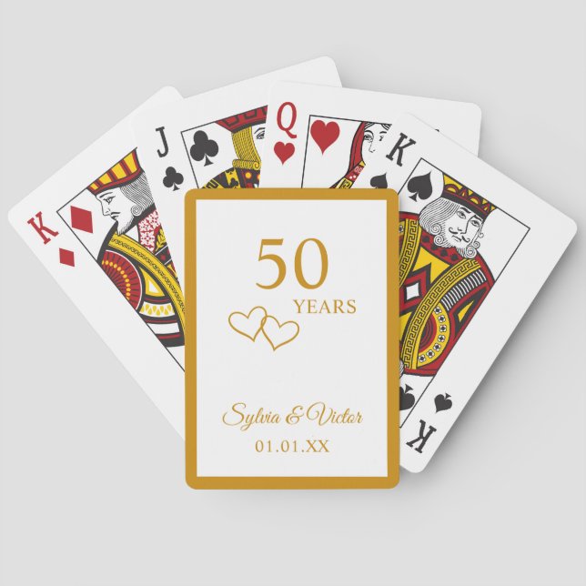 Baraja De Cartas Elegante Personalizado simple 50 años de fiesta a  (Reverso)