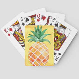 Baraja De Cartas Elegante Pineapple amarillo acuarela