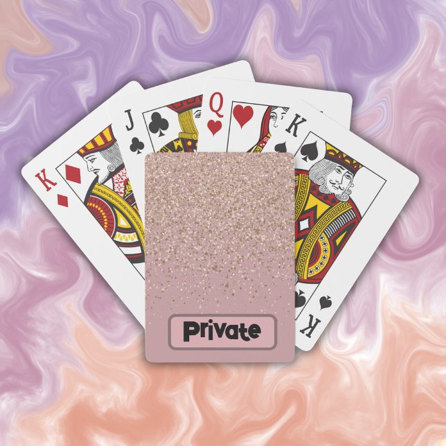 Baraja De Cartas Elegante Rosa Purpurina Monogramado | (Subido por el creador)