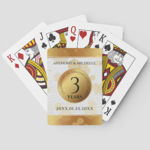 Baraja De Cartas Elegante tercer aniversario Boda de cuero