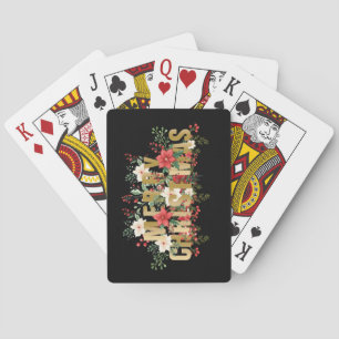 Baraja De Cartas Elegante Tipografía Dorada Feliz Navidad