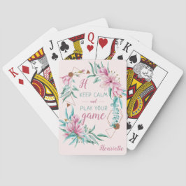 Baraja De Cartas Elegante tipografía floral giratoria monorgramada