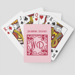 Baraja De Cartas Elegante y personalizado estilo pastel rosado flor
