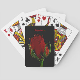 Baraja De Cartas Elegante y romántico Rosa Rojo Personalizado