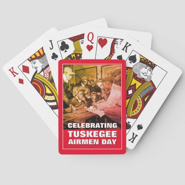 Baraja De Cartas Elegantes aviadores de TUSKEGEE (Reverso)