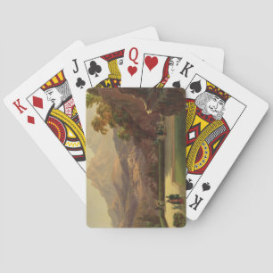 Baraja De Cartas Elegantes figuras convergiendo en una terraza, Sin