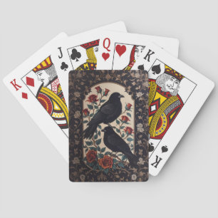 Baraja De Cartas Elegantes Ravens Góticas Con Rosas
