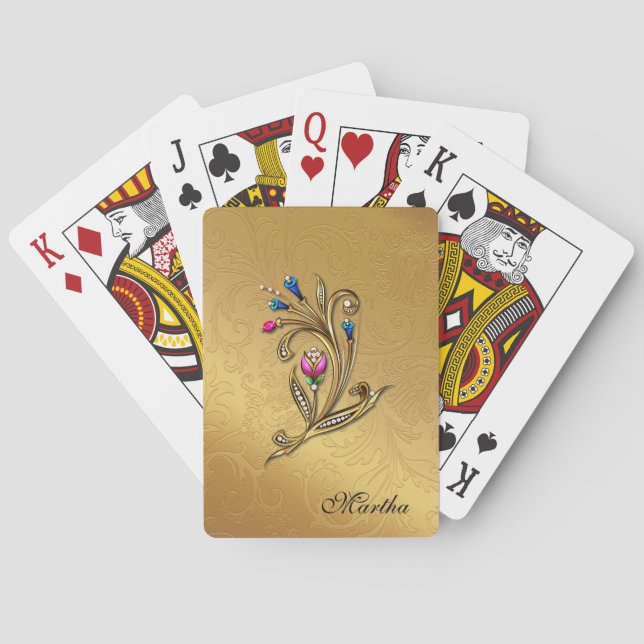 Baraja De Cartas Elegantes tarjetas de juego de tono dorado Persona (Reverso)