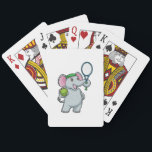 Baraja De Cartas Elephant at Tennis with Tennis racket<br><div class="desc">This design is the perfect gift for a birthday,  Christmas and other celebrations. It is suitable for women,  men and kids.</div>