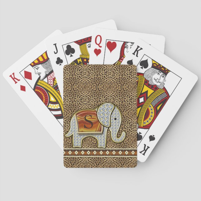 Baraja De Cartas Elephant Walk Monograma Cheetah ID390 (Reverso)