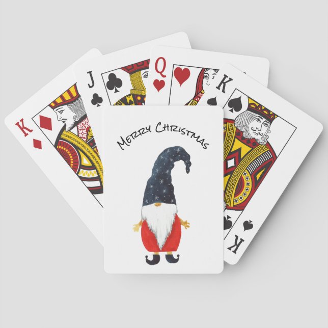 Baraja De Cartas Elf navidades, Gnome con tarjetas de juego Gorra a (Reverso)