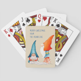 Baraja De Cartas Elfos de Navidad Personalizados y de Dos Colores