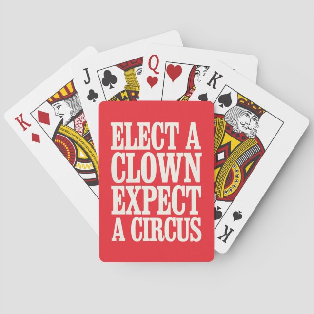 Baraja De Cartas Elige A Un Payaso Esperando Un Circo Contra Trump  (Reverso)