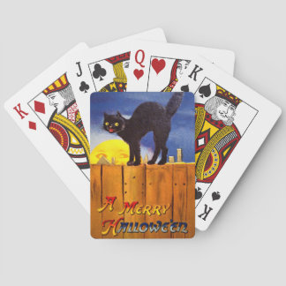 Baraja De Cartas Ellen H. Clapsaddle: Gato negro en una cerca