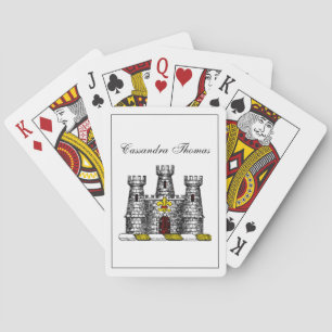 Baraja De Cartas Emblema de Castillo Heráldico Antiguo Escudo de Ar