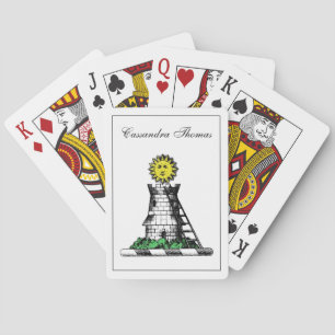 Baraja De Cartas Emblema de castillo medieval heráldico vintage