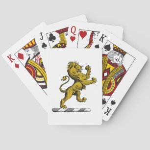 Baraja De Cartas Emblema de cimera de león de pie heráldico C