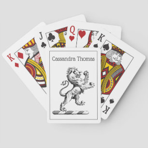 Baraja De Cartas Emblema de cresta de león de pie heráldico