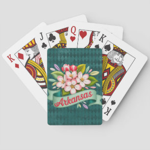 Baraja De Cartas Emblema de las flores del estado de Arkansas